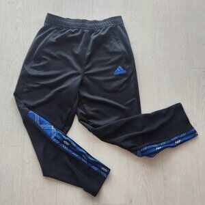 Adidas Sz S Tiro 7/8 Black and Royal Blue Plaid Training Track Pants Athleisure